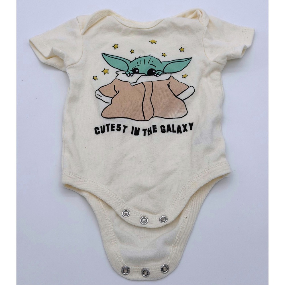 Star Wars Baby Grogu Cutest in the Galaxy Onesie Bodysuit 0-3M